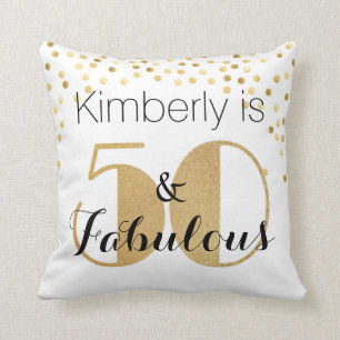 50 und fantastisch Goldene personalisierte Geburts Kissen