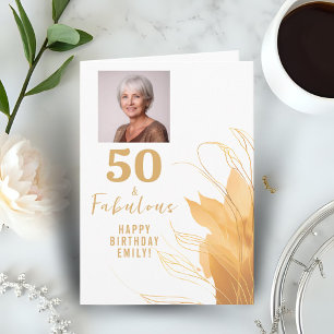 50 und Fantastisch Goldfolie 50. Geburtstagsfoto Karte