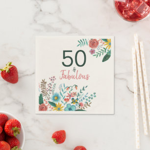 50 und fantastisch grüne elegante Blumen-Wasserfar Serviette