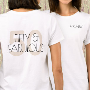 50 und fantastisch Moderne beige Fünfzig Geburtsta T-Shirt