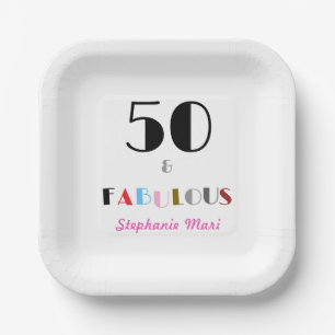 50 und fantastische Art Deco 50. Geburtstagsfeier Pappteller