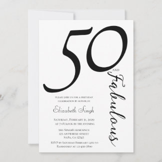 50. und fantastische Geburtstagseinladung Einladung