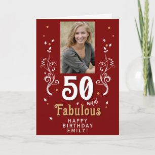 50 und fantastisches Laubwerk 50. Geburtstagsfoto Karte