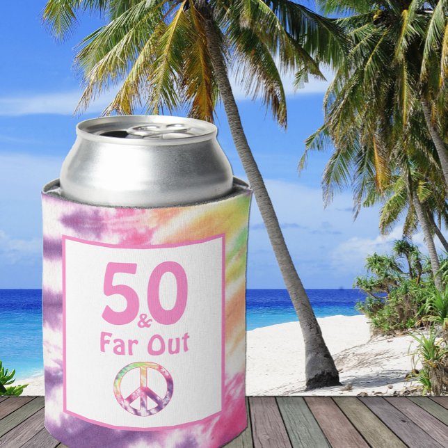 50 und Far Out Cool Groovy Gefärbte Krawatte 50. G Dosenkühler (Von Creator hochgeladen)