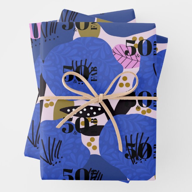50 und Furnierpapier Flachblatt-Set von 3 Geschenkpapier Set (Beispiel)