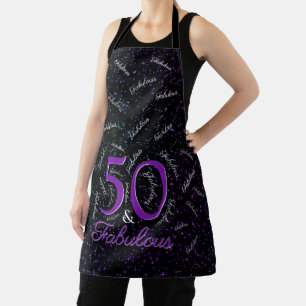 50 und herrliches Schwarzes Lila Elegant Geburtsta Schürze