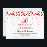 50 und phänomenaler Geburtstag Einladung<br><div class="desc">50 und phänomenale Rote Schleife und Konfetti auf Weiß mit einer trendigen Schrift für Ihre 50. Geburtstagsparty. Feierlich und modern. Passen Sie Ihre Daten an. Für jedes Alter individuell anpassen. 30,  40,  60,  70,  80 und mehr. Die vollständige Auflistung finden Sie unter: https://www.zazzle.com/collections/red_ribbon_streamers_confetti_birthday_invites-119242399560098624</div>