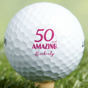50 und Phantastische Schwester Geschenke - Rosa 50 Golfball