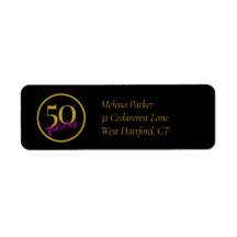 50 und prächtige Schwarz-Gold- und Rosa-Rücksendea