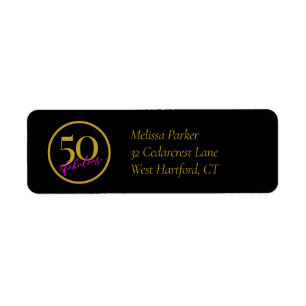 50 und prächtige Schwarz-Gold- und Rosa-Rücksendea