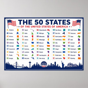 50 USA-Karte Poster Homeschool-Klassenzimmer