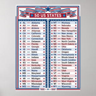 ★ 50 Vereinigte Staaten von Amerika - Nationales R Poster