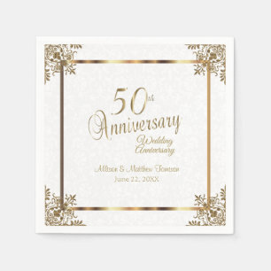 50. Vintages Goldjubiläumsdesign Serviette