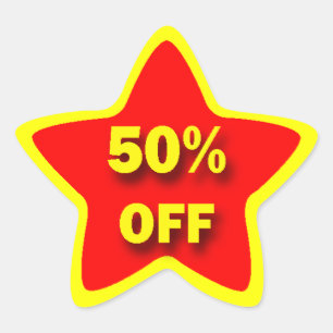 50 % weniger Star-Sticker Stern-Aufkleber