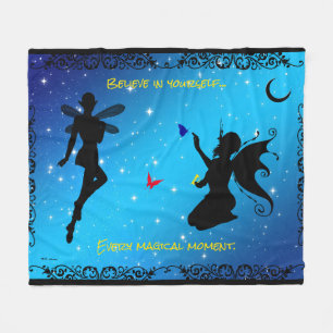 50"X60" Elf Fairy Butterfly Beieve in sich Fleecedecke