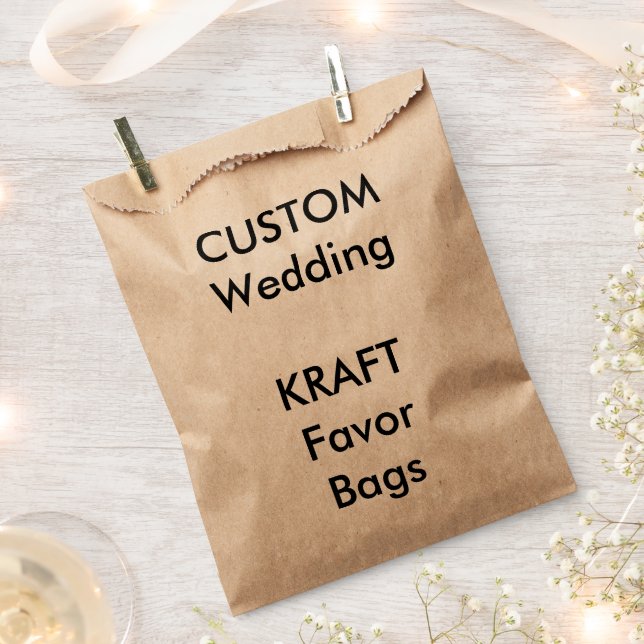 50 x Sacs de préférence papier KRAFT pour mariage  (Coupé)