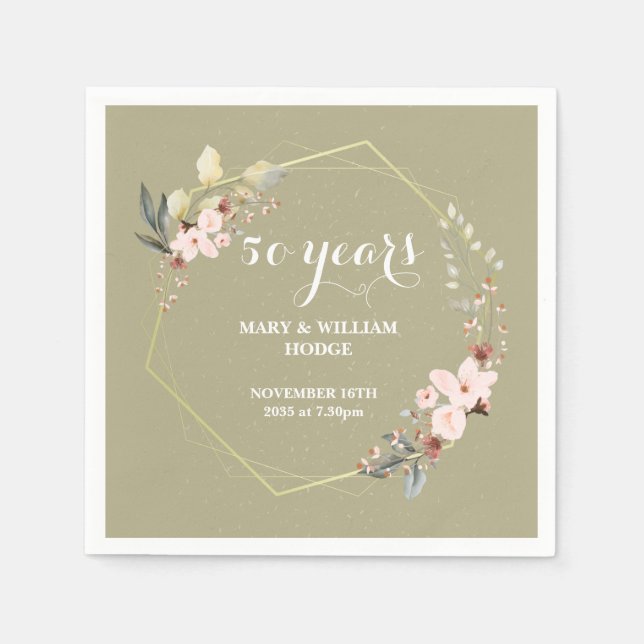 "50 Years of Forever: An Anniversary to Remember"  Serviette (Vorderseite)