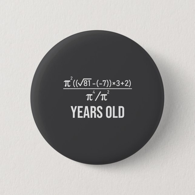 50 Years Old Equation Funny 50th Birthday Math  Button (Vorderseite)