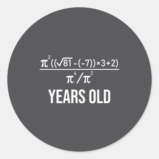 50 Years Old Equation Funny 50th Birthday Math  Runder Aufkleber (Vorderseite)