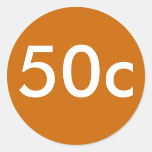 50c runder aufkleber