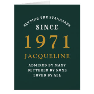50e anniversaire 1971 Gold vert pour sa personnali