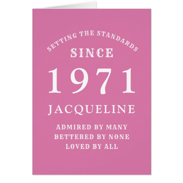 50e anniversaire 1971 Rose Blanc pour elle personn (Devant)