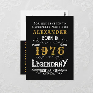 50e Anniversaire 1976 Légende Or Noir Invitation