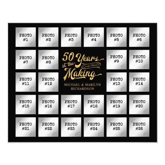 50e anniversaire 26 Photo Collage noir et or (Devant)