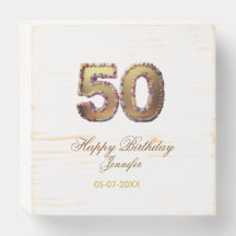 50e anniversaire ajouter nom date année or floral