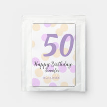 50e anniversaire ajouter nom date violet orange po