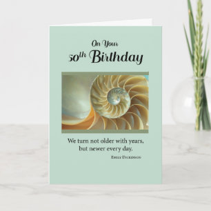 50e anniversaire avec coquillage Spiral sur carte 