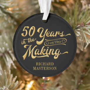 50e anniversaire Black and Gold Photo Keepsaké