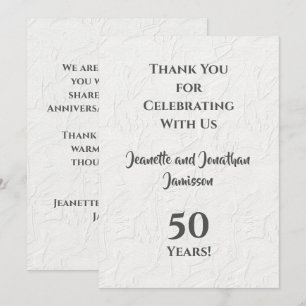 50e Anniversaire Blanc Floral Merci savoureux