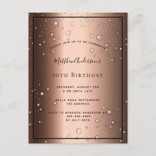 50e anniversaire bronze brun noir bulle invitation