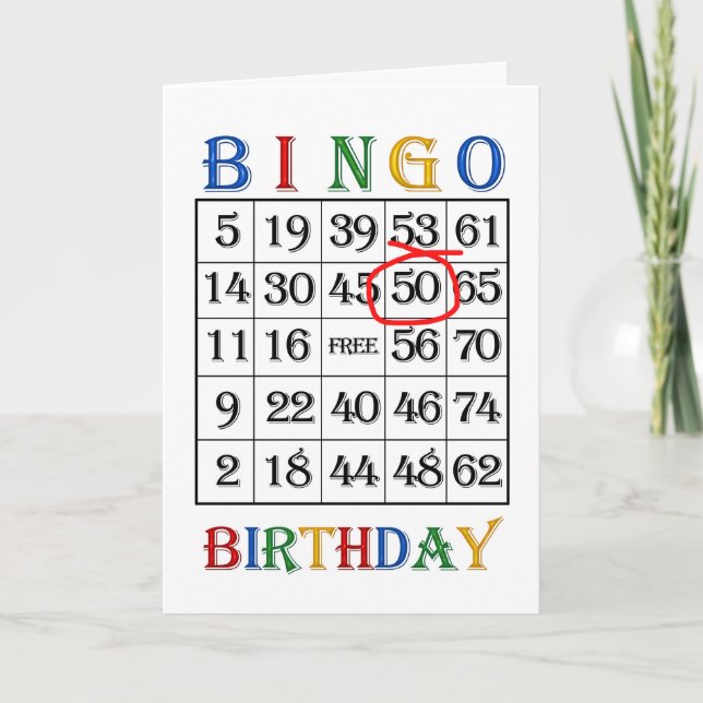 50e anniversaire Carte de Bingo (Devant)