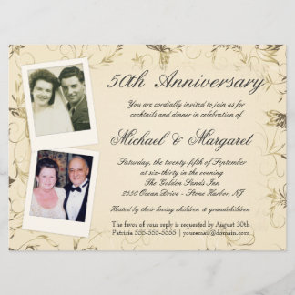 50e Anniversaire - Cartes d'invitation photo - Hie