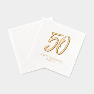50e anniversaire chic moderne doré personnalisé