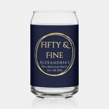 50e Anniversaire Cinquante et Fin Bleu Marine Or P