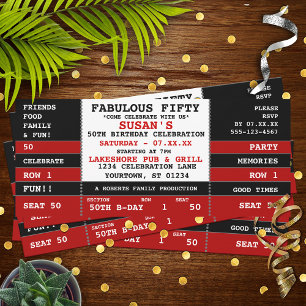 50e anniversaire Concert Ticket Party Invitation