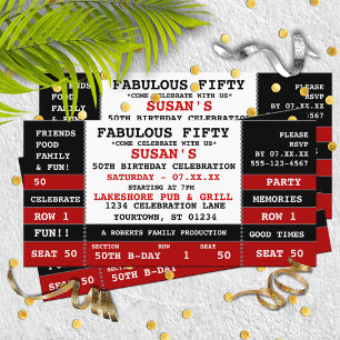50e anniversaire Concert Ticket Party Invitation