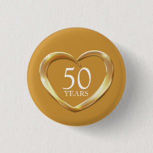 50e anniversaire de mariage d'or badge de coeur