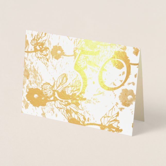 50e Anniversaire de Mariage d'or Carte blanche (Devant)
