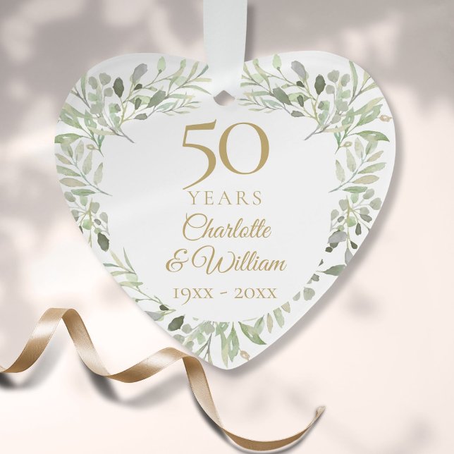 50e anniversaire de Mariage d'or Verdure (50th Gold Wedding Anniversary Greenery Ornament)