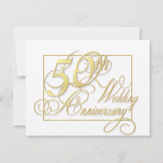 50e anniversaire de mariage - Invitations pas chèr (Devant)