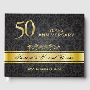 50e anniversaire de Mariage Livre d'or noir
