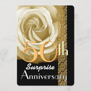 50e anniversaire de SURPRISE Invitation Rose V01A