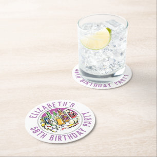 50e anniversaire Dessous de verre de papier rond