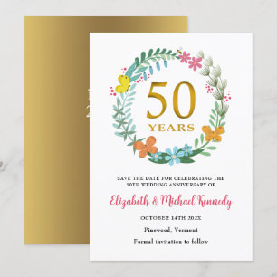 50e Anniversaire d'or Enregistrer la carte de date