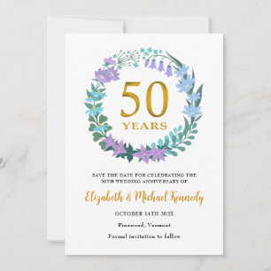 50e Anniversaire d'or Enregistrer la carte de date