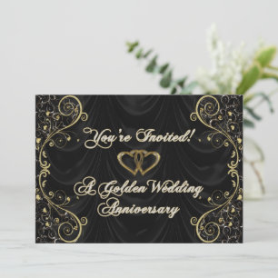 50e Anniversaire d'or Mariage Carte d'invitation